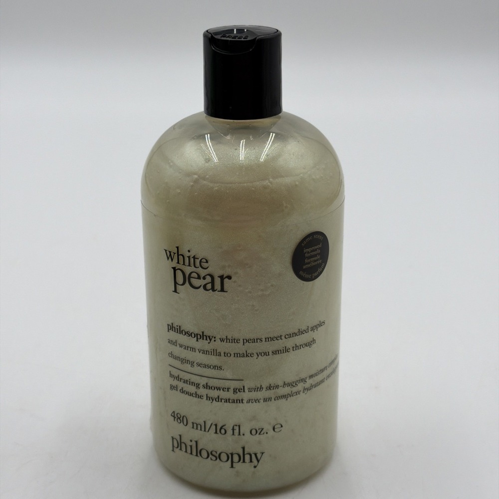 PHILOSOPHY Shimmering WHITE PEAR Hydrating Shower Gel Bath Shampoo 16oz New